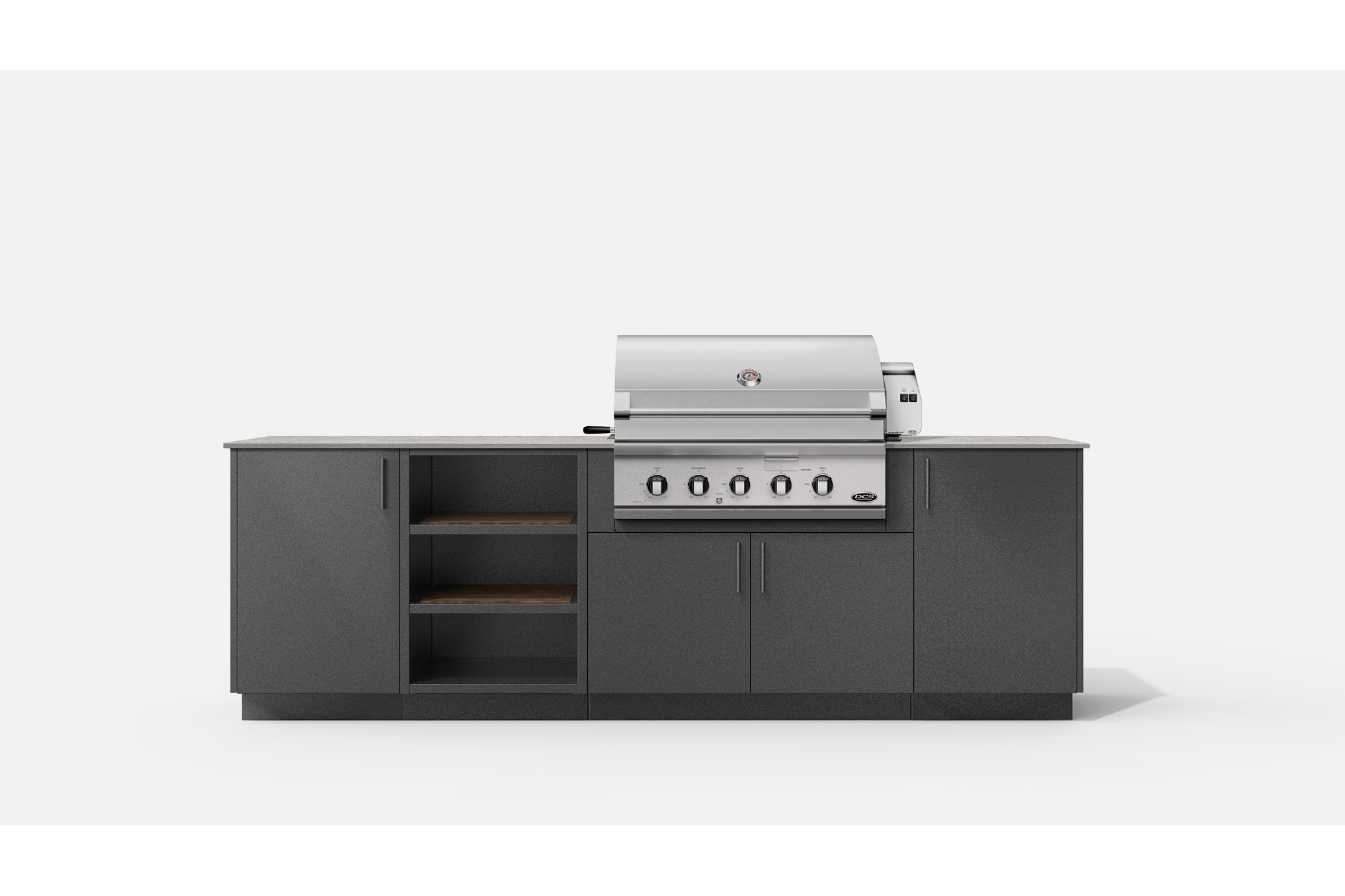 Urban Bonfire DAWN36-A DAWN36 Outdoor Kitchen Layout.  ANTHRACITE NACRAE powdercoated thick gauge alumi