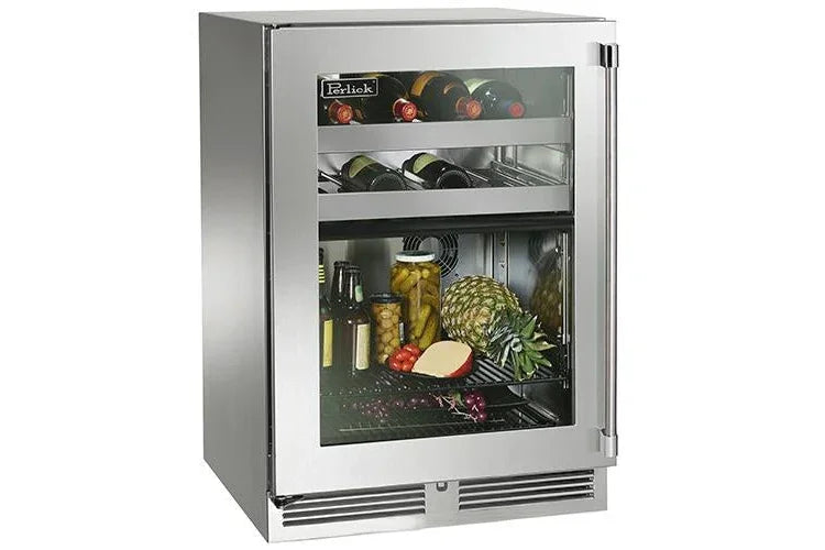 Perlick HP24CO-4-1L | 24" Signature Series Dual Zone Refrigerator/Wine Reserve