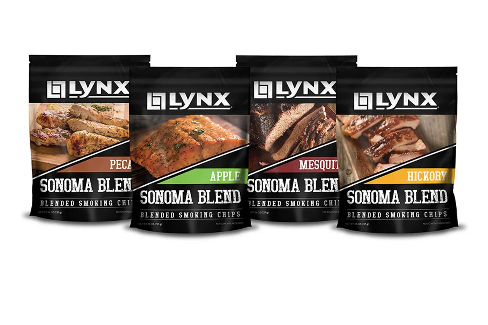 Lynx LSCF | Smoker Wood Chip Blend Four Pack | Apple Hickory Maple Pecan