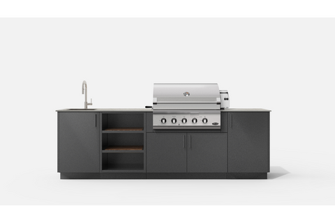 Urban Bonfire MEADOW36-A MEADOW36 Outdoor Kitchen Layout.  ANTHRACITE NACRAE powdercoated thick gauge alu