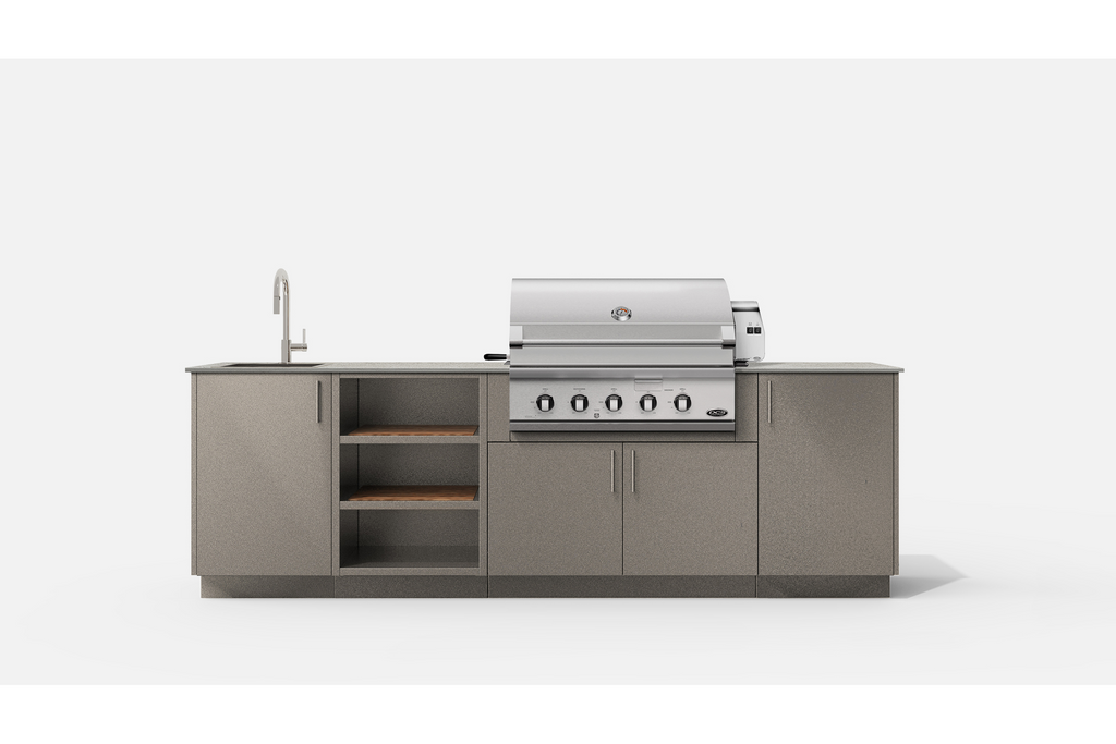 Urban Bonfire MEADOW36-C MEADOW36 Outdoor Kitchen Layout. CLAY NACRAE powdercoated thick gauge aluminum c