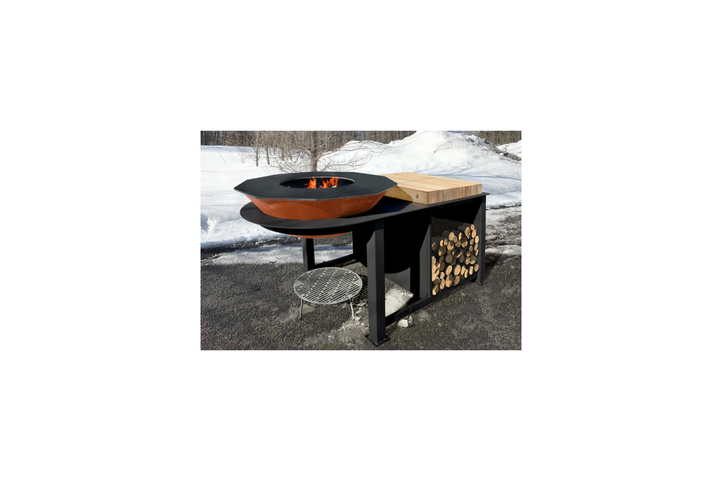 Le Bol Grill RQDO-TBL TABLE WITH COUNTER & STORAGE (BLACK FINISH)