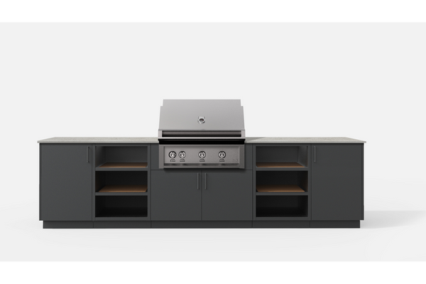 Urban Bonfire SAVANNAH36-A SAVANNAH36 Outdoor Kitchen Layout.  ANTHRACITE NACRAE powdercoated thick gauge a