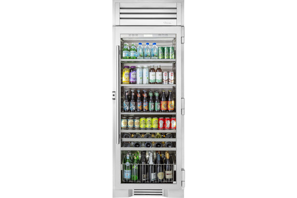 True-Residential TR-30BEV-R-SG-A 30inch column - configured for beverage storage - glass door - Hinged Right