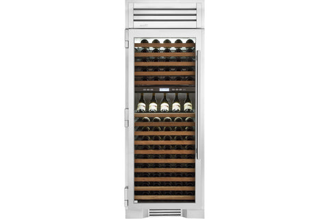 True-Residential TR-30DZW-L-SG-A 30inch column - 150 bottle dual zone wine - glass door - Hinged Left