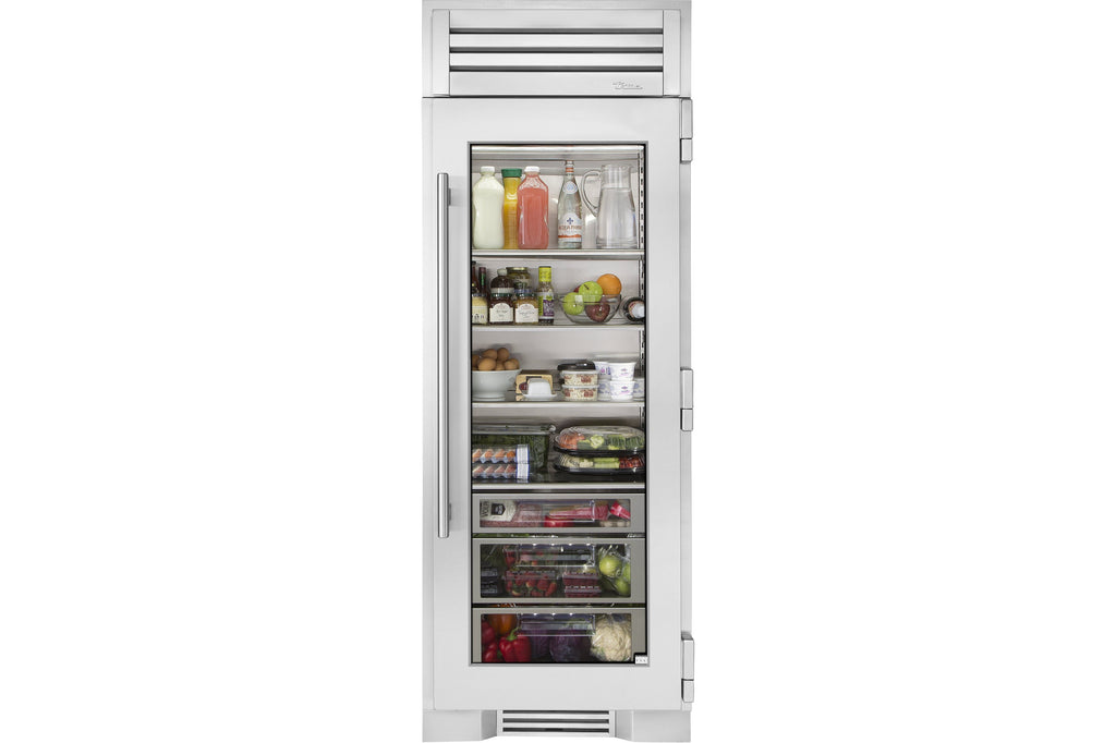 True-Residential TR-36REF-L-SG-A 36inch column - all refrigerator - stainless glass door - Hinged Left