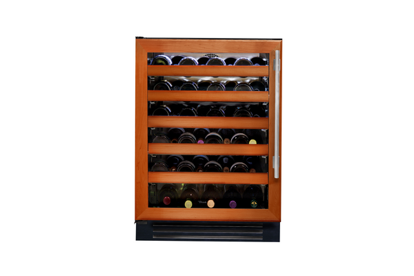 True-Residential TWC-24-L-OG-C Panel Ready/Glass - 5 Pullout Wine, 1 Floor Cradle - Hinge Left (L)