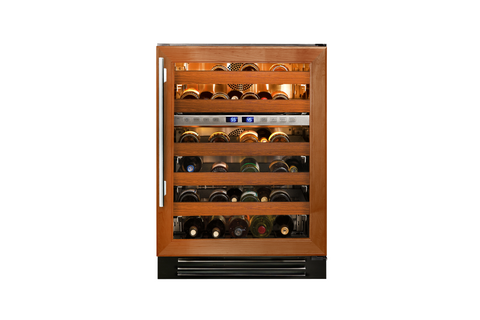 True-Residential TWC-24DZ-R-OG-C Panel Ready/Glass - 5 Pullout Wine 1 Floor Cradle - Hinge Right (R)