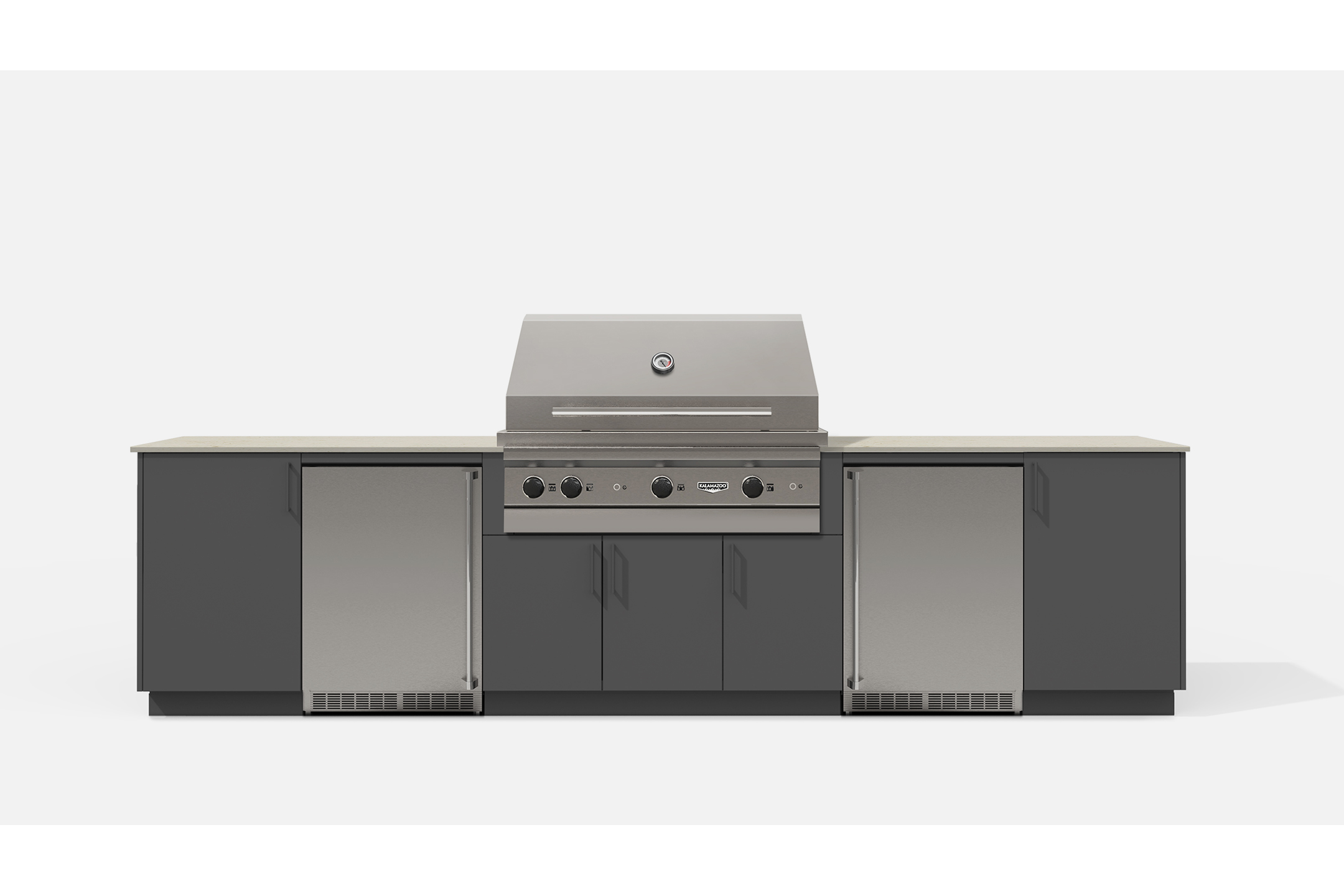 Urban Bonfire TUNDRA42-A TUNDRA42 Outdoor Kitchen Layout.  ANTHRACITE NACRAE powdercoated thick gauge alu