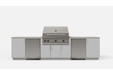 Urban Bonfire TUNDRA42-H TUNDRA42 Outdoor Kitchen Layout. CHANTILLY NACRAE powdercoated thick gauge alumi